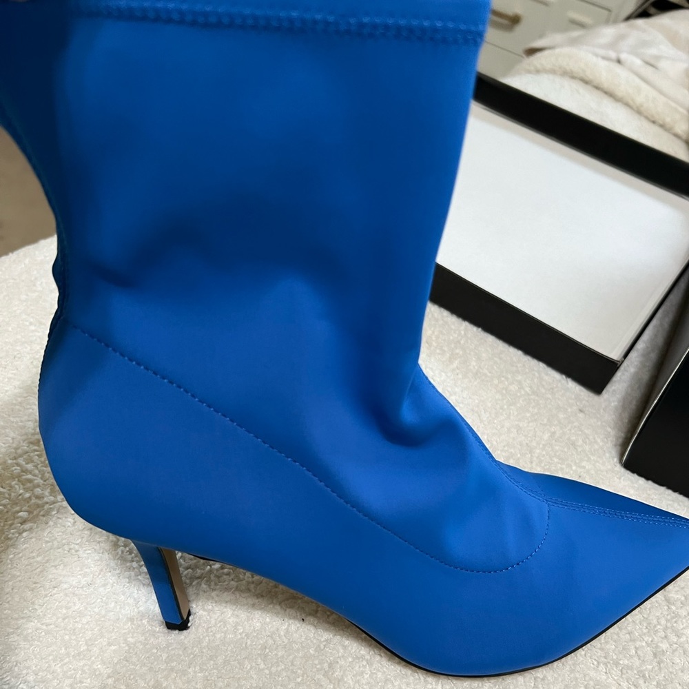 Eloquii Blue Neoprene Ankle Boot